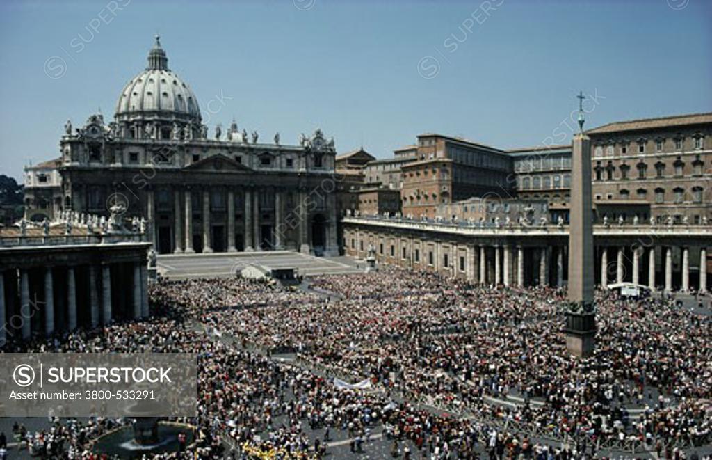 Stock Photo: 3800-533291 Papal Audience St. Peter's Basilica St. Peter's Square Vatican City