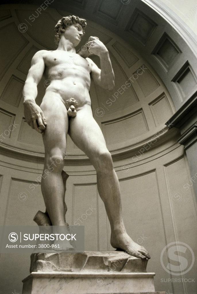Stock Photo: 3800-961 David (Bottom View) Michelangelo Buonarroti 1475-1564 Florentine Galleria Dell Academia Florance 