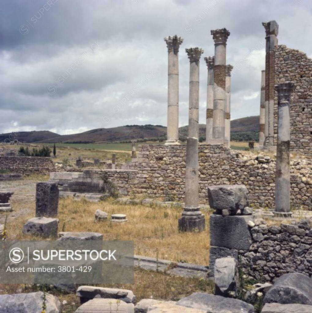 Stock Photo: 3801-429 Roman Ruins, Volubilis, Morocco