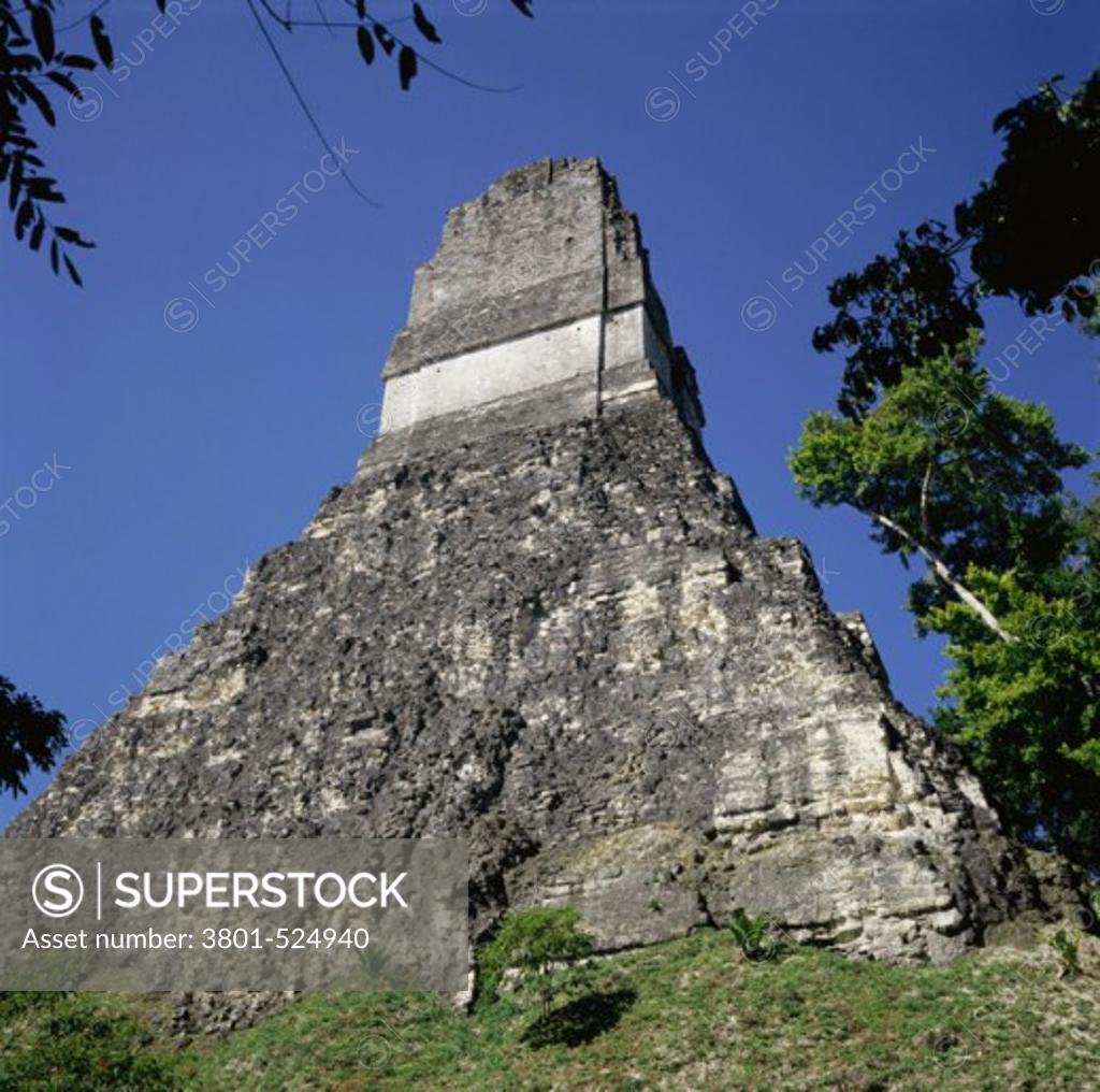 Stock Photo: 3801-524940 Temple of the Great Jaguar Tikal Guatemala