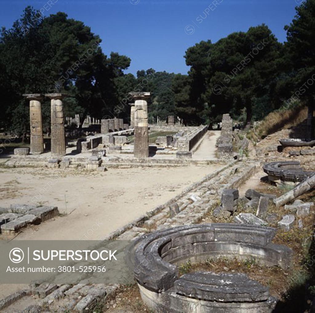Stock Photo: 3801-525956 Temple of Hera Olympia Greece
