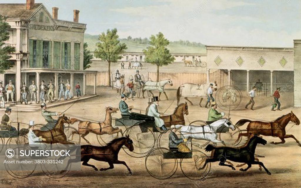 Stock Photo: 3803-331242 Going to the Trot Currier & Ives (active 1857-1907/American) 