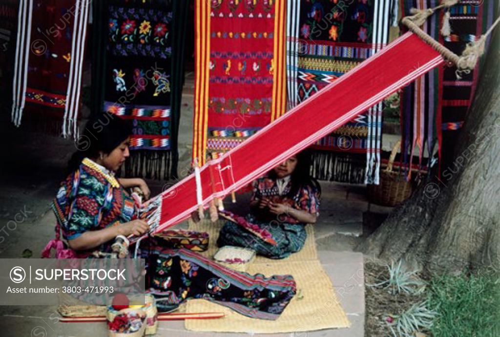 Stock Photo: 3803-471993 Primitive Weaving Antigua Guatemala