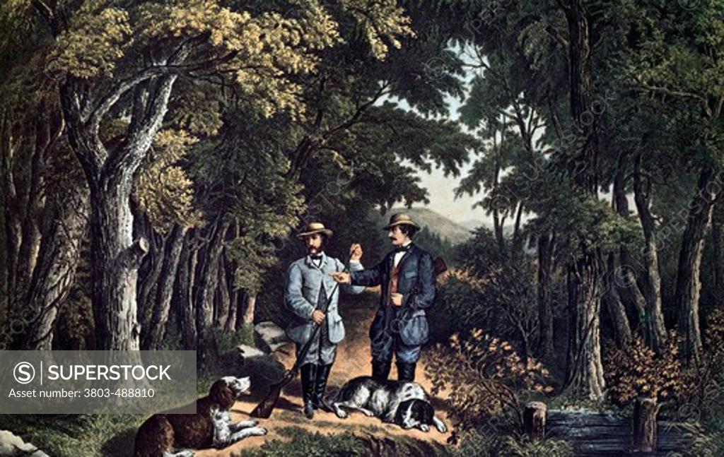 Stock Photo: 3803-488810 Morning in the Woods, from Currier & Ives, Active 1857-1907