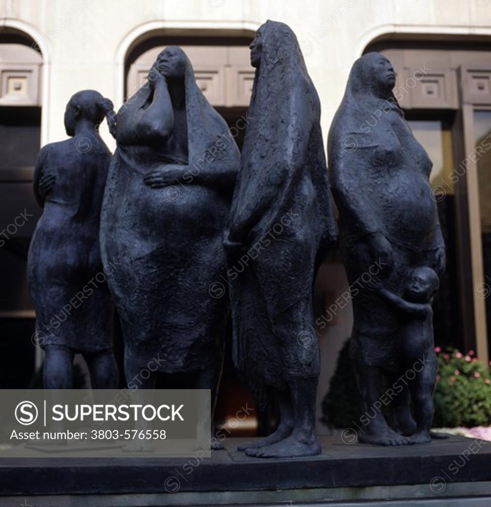 Stock Photo: 3803-576558 Mexican Family, sculpture by Francisco Zuniga, 1912-1998