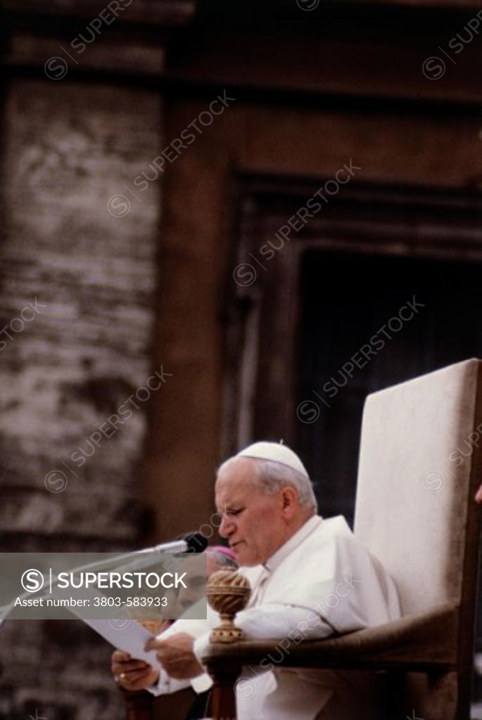Stock Photo: 3803-583933 Pope John Paul II Saint Peters Square Vatican City