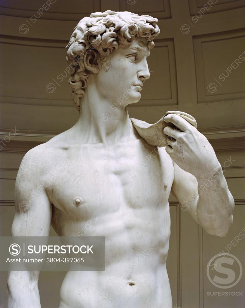 Stock Photo: 3804-397065 David (Detail)  ca.1501-04 Michelangelo Buonarroti (1475-1843 Italian) Marble  Galleria dell'Accademia, Florence