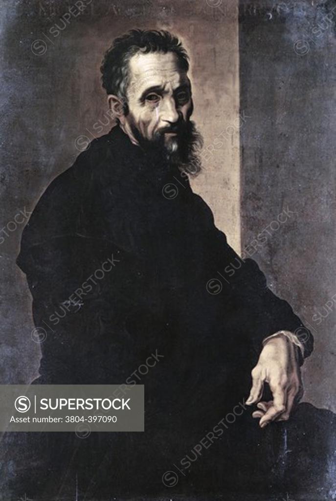 Stock Photo: 3804-397090 Self Portrait  Michelangelo Buonarroti (1475-1564/Italian) 