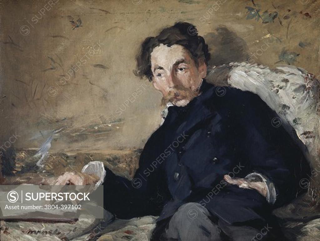 Stock Photo: 3804-397102 Stephane Mallarme 1876 Edouard Manet (1832-1883 French)  Oil on canvas Musee d' Orsay, Paris, France 