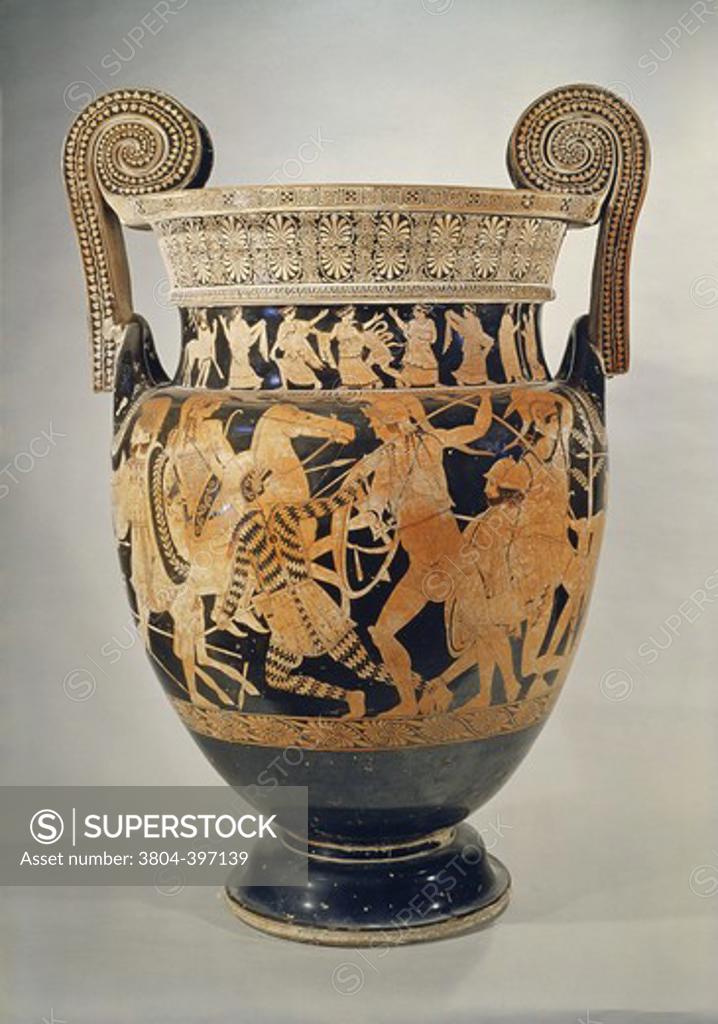 Stock Photo: 3804-397139 Panatenaic Amphora (Vase) Greek Art Museo Archeologica Naples, Italy 