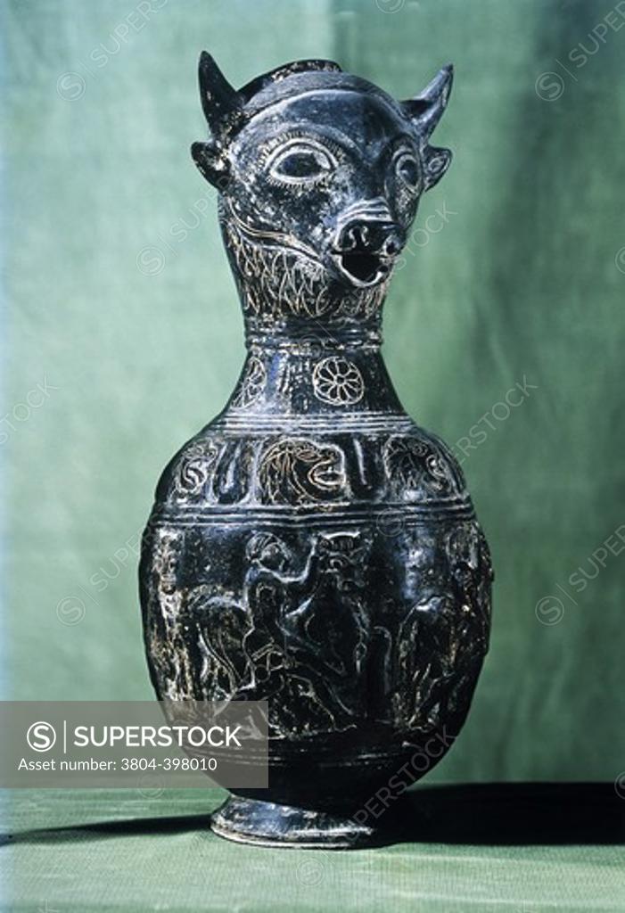 Stock Photo: 3804-398010 Vase Etruscan Art Archeological Museum, Florence, Italy