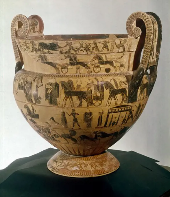 Italy, Florence, Museo Archeologico, Francois Vase by Kleitias and Ergotimos, 570 B.C
