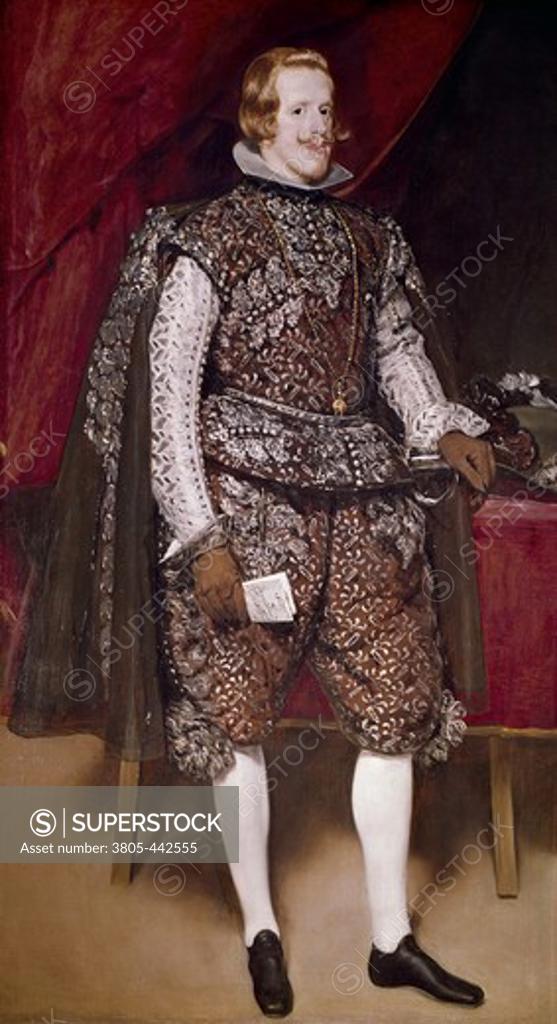 Stock Photo: 3805-442555 Philip IV of Spain by Diego Velazquez, 1599-1660, UK, England, London, National Gallery