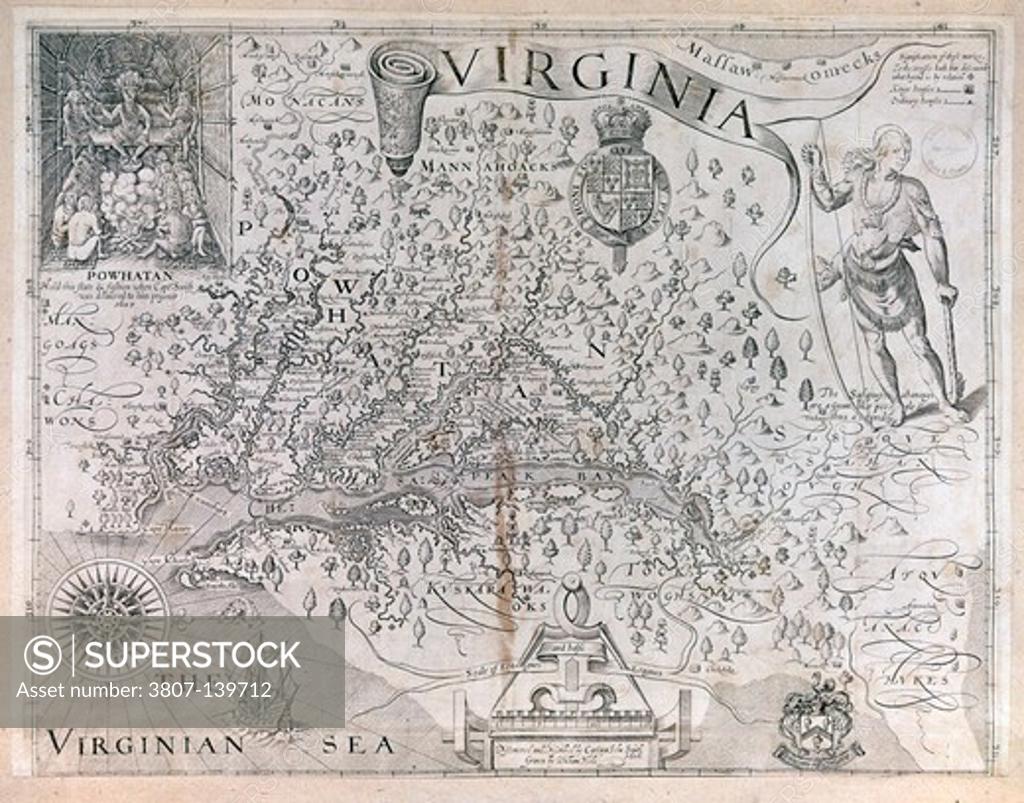 Stock Photo: 3807-139712 Virginia, map