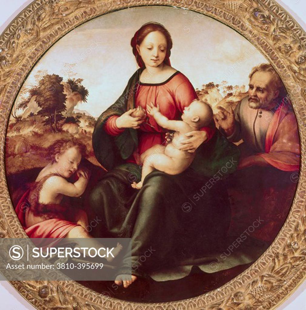 Stock Photo: 3810-395699 The Holy Family  Franciabigio (ca.1482-1525 Italian) 