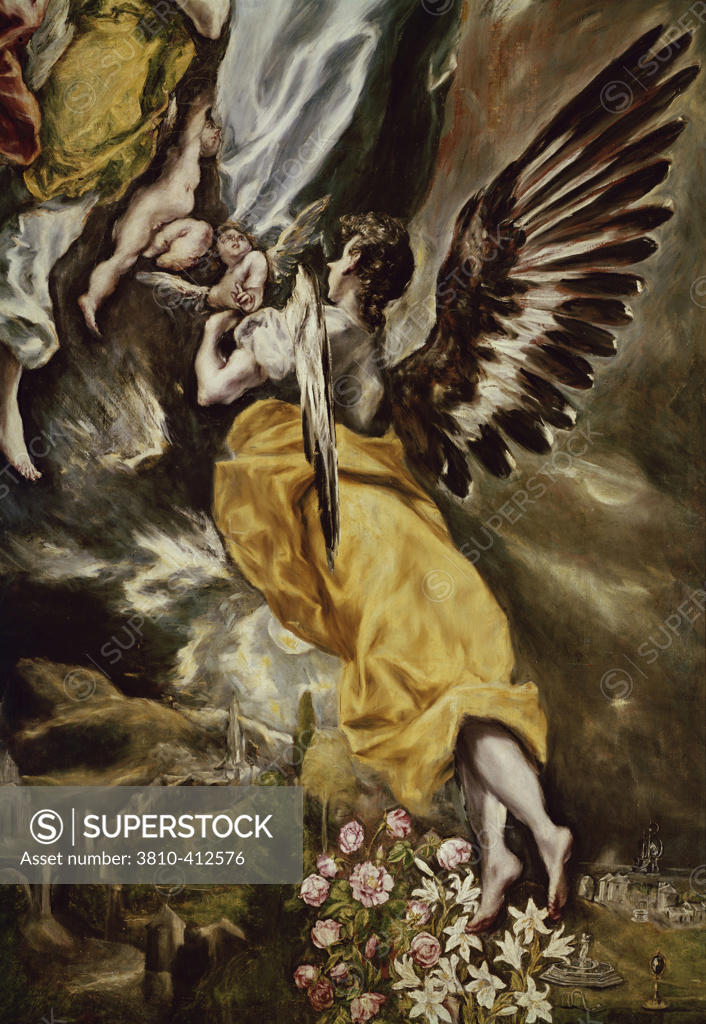 Stock Photo: 3810-412576 Assumption of the Virgin  (Detail)  El Greco (1541-1614/Greek) Iglesia Santa Cruz, Toledo