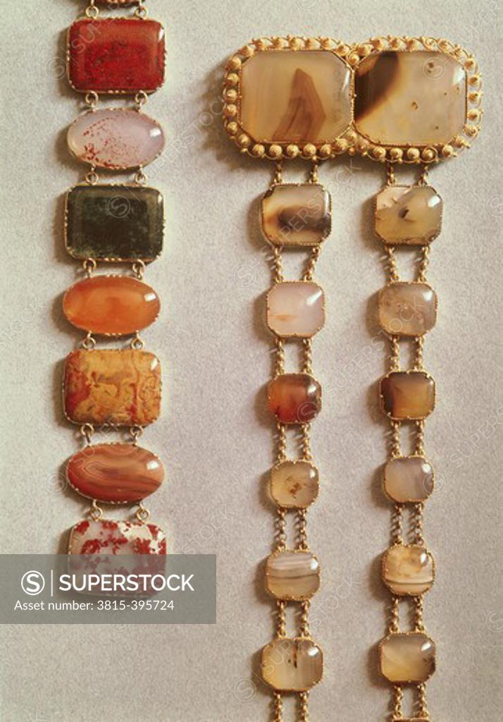 Stock Photo: 3815-395724 Victorian Bracelets ca. 1850 Museum of London, London, England