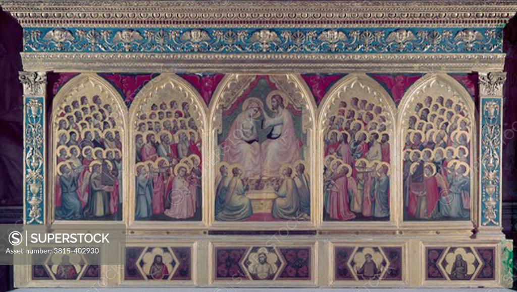 Stock Photo: 3815-402930 Coronation Of The Virgin  Gaddi, Taddeo(ca.1300-1366 Italian) Basilica di Santa Croce, Florence, Italy 