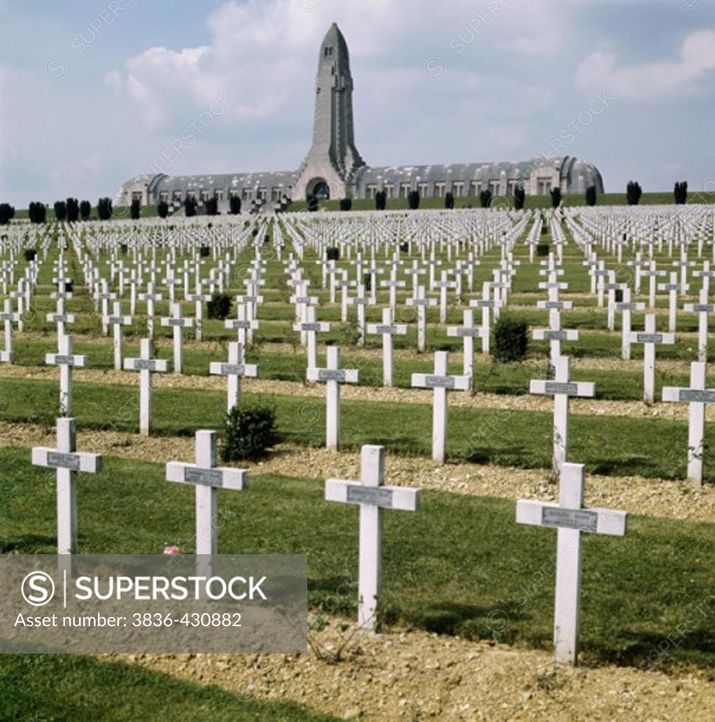 Stock Photo: 3836-430882 World War I Cemetery  Douaumont  Verdun  France