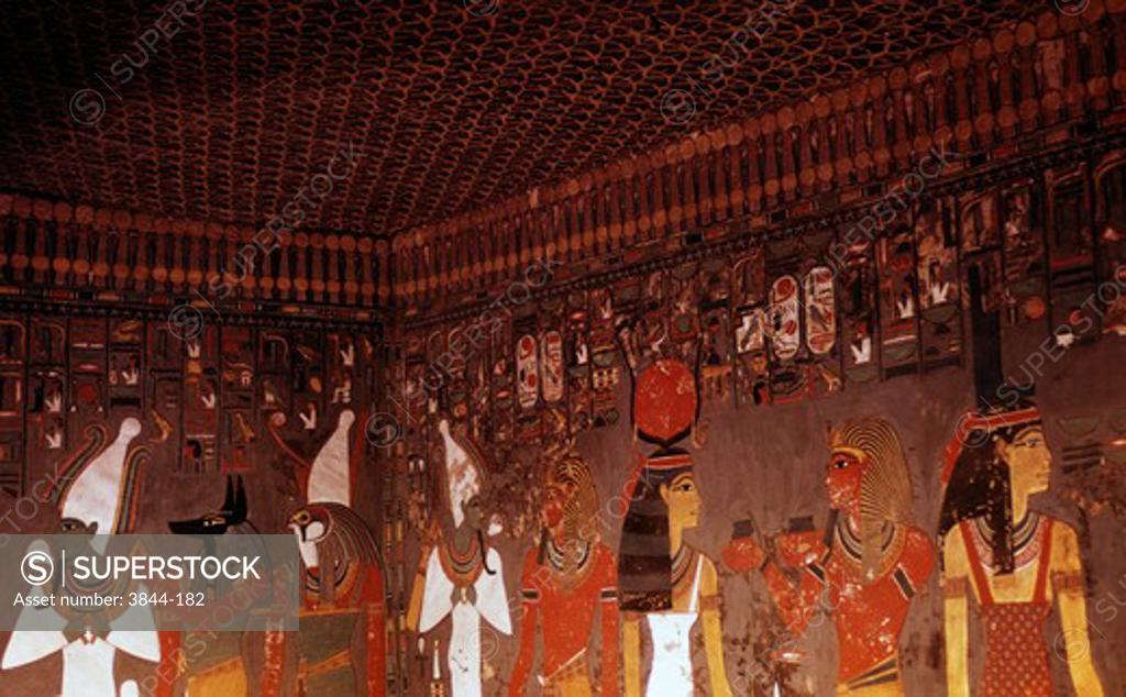 Stock Photo: 3844-182 Interior of Tomb, Valley of the Kings Egyptian Art 