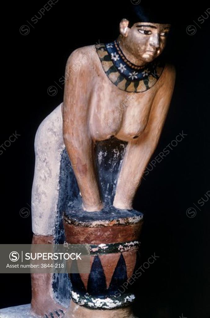 Stock Photo: 3844-218 Woman Filtering Beer Egyptian Art 