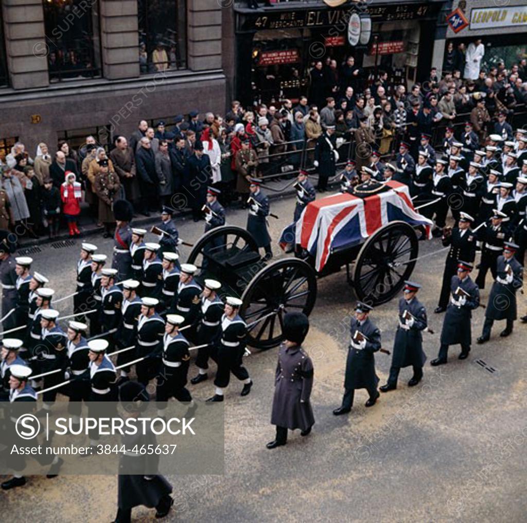 Stock Photo: 3844-465637 Funeral of Sir Winston Churchill London England 1965 