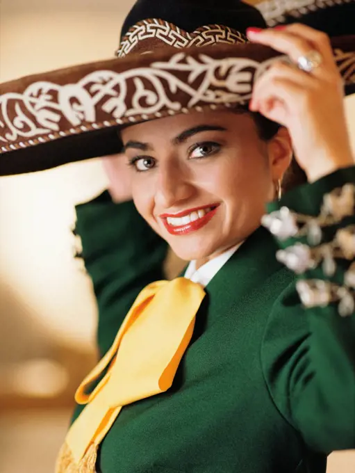 Young woman in sombrero