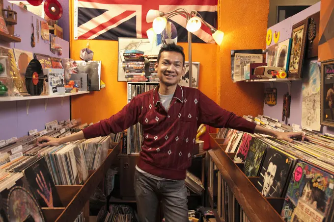 Malaysian owner in record store