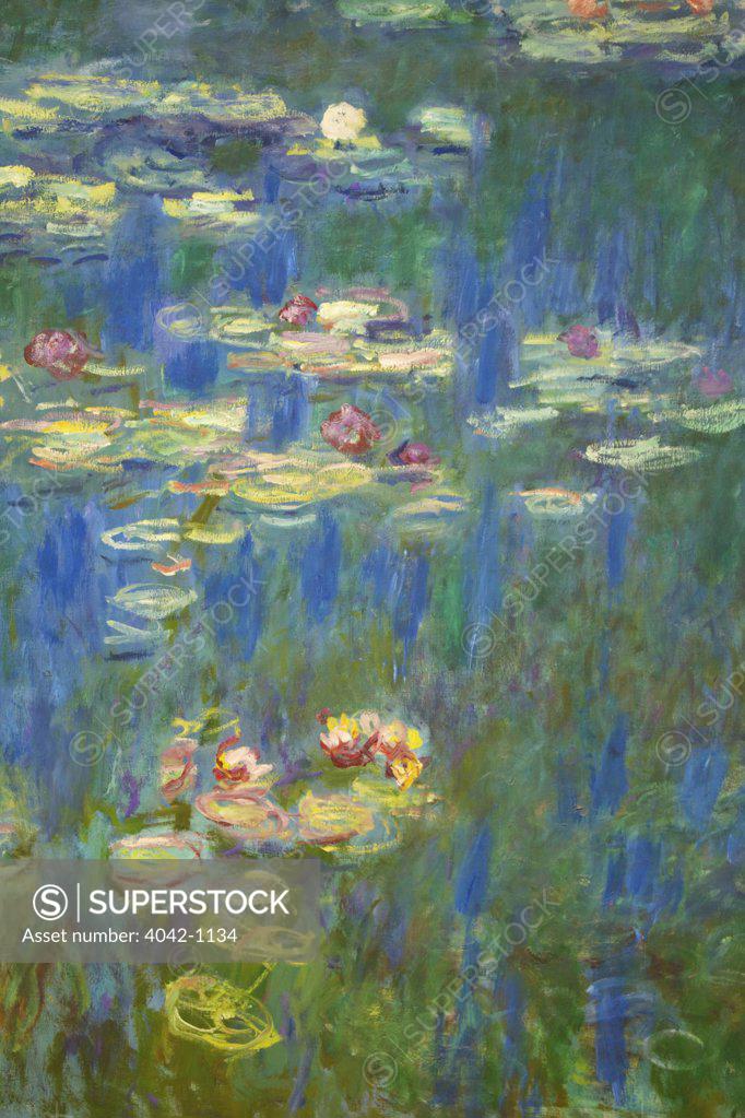 Stock Photo: 4042-1134 Water-lilies, painting by Claude Monet