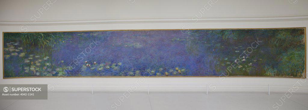 Stock Photo: 4042-1141 Water-lilies, painting by Claude Monet, France, Paris, Musee de L'Orangerie
