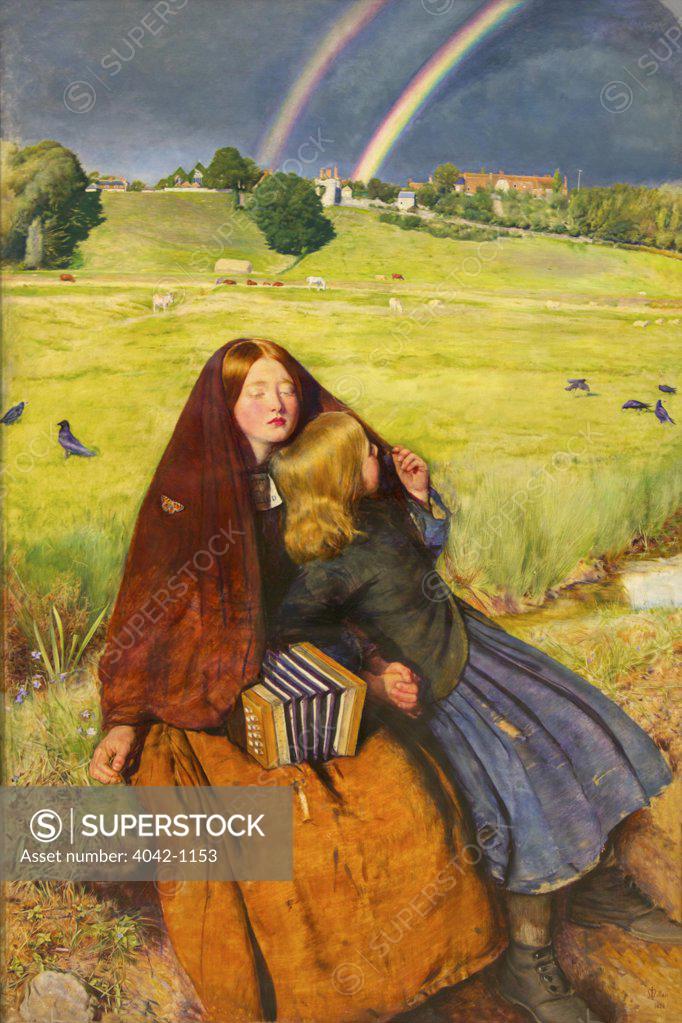 Stock Photo: 4042-1153 The Blind Girl by John Everett Millais, 1854-6, UK, Birmingham, City Art Gallery