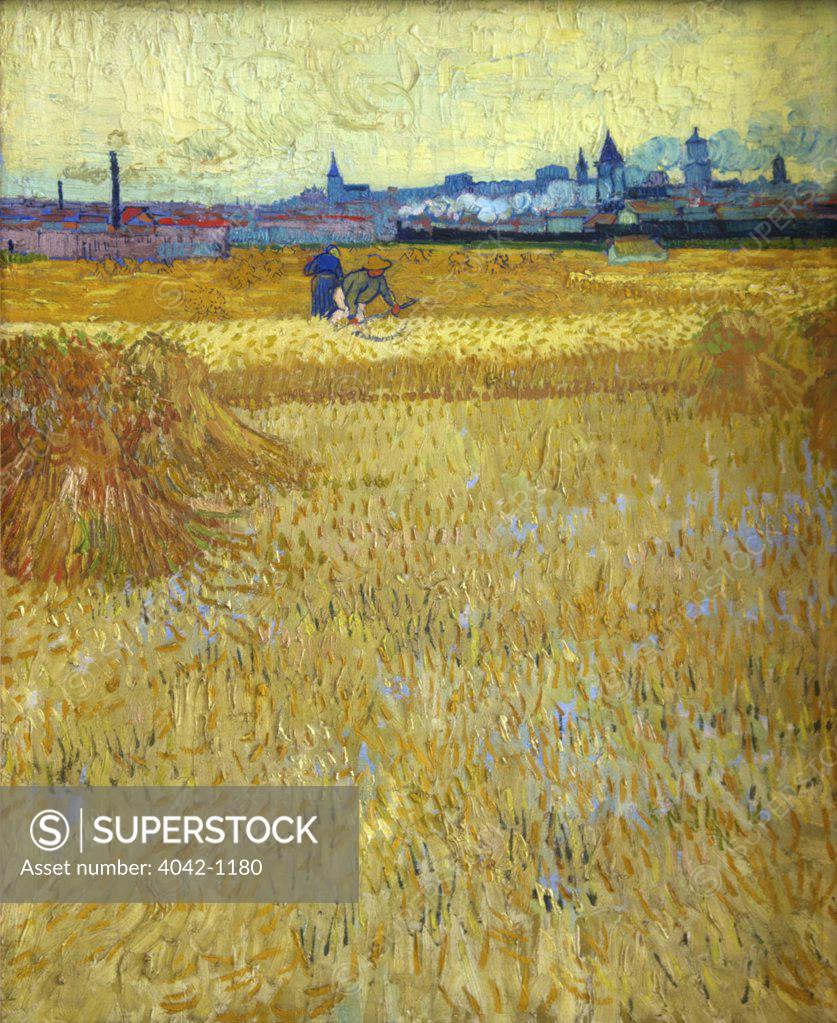 Stock Photo: 4042-1180 The Harvesters by Vincent van Gogh, 1888, France, Paris, Musee Rodin