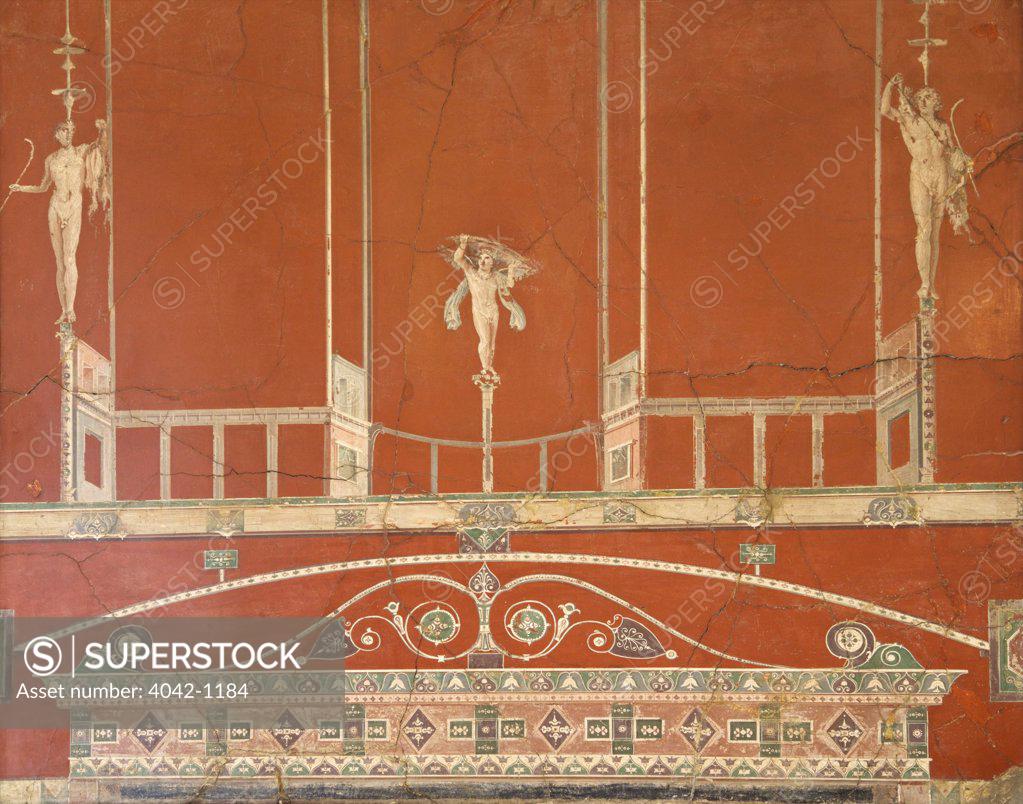 Stock Photo: 4042-1184 Fresco from House of Jason, Italy, Naples, Neapolitan National Archeological Museum