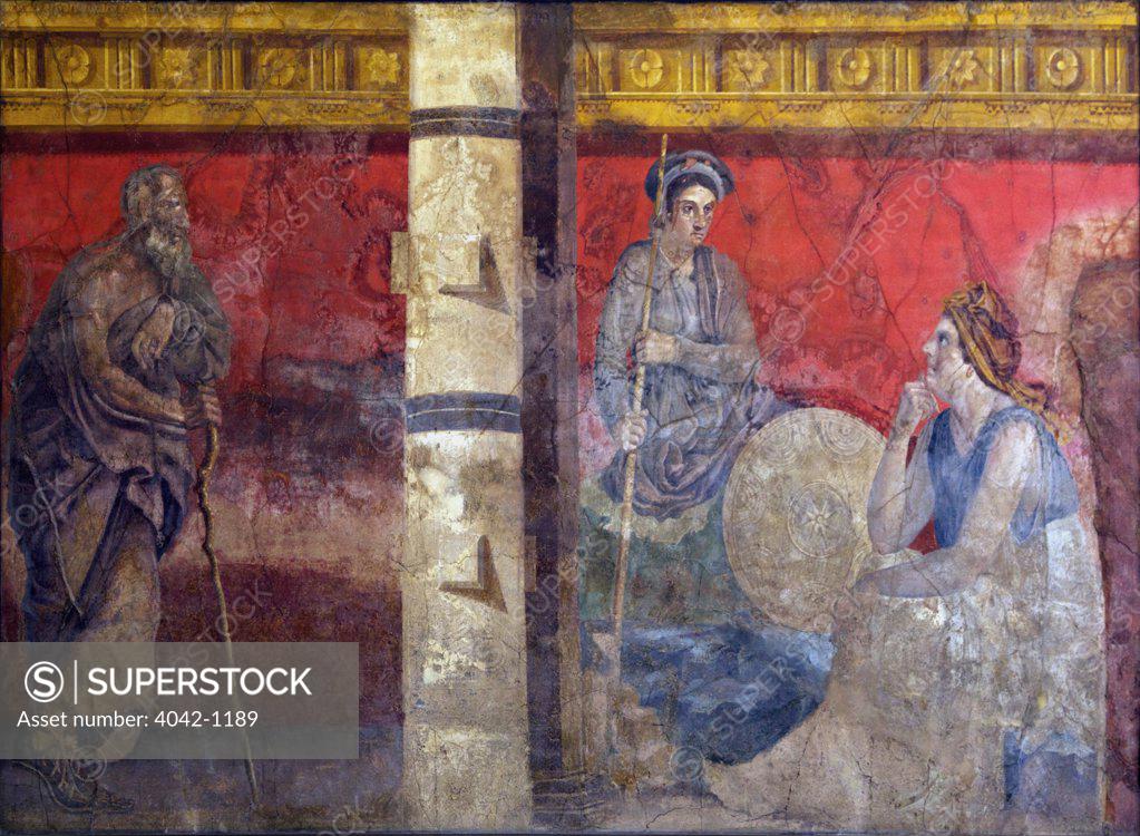 Stock Photo: 4042-1189 Frescoes from the Boscoreale Villa, Italy, Naples, Neapolitan National Archeological Museum