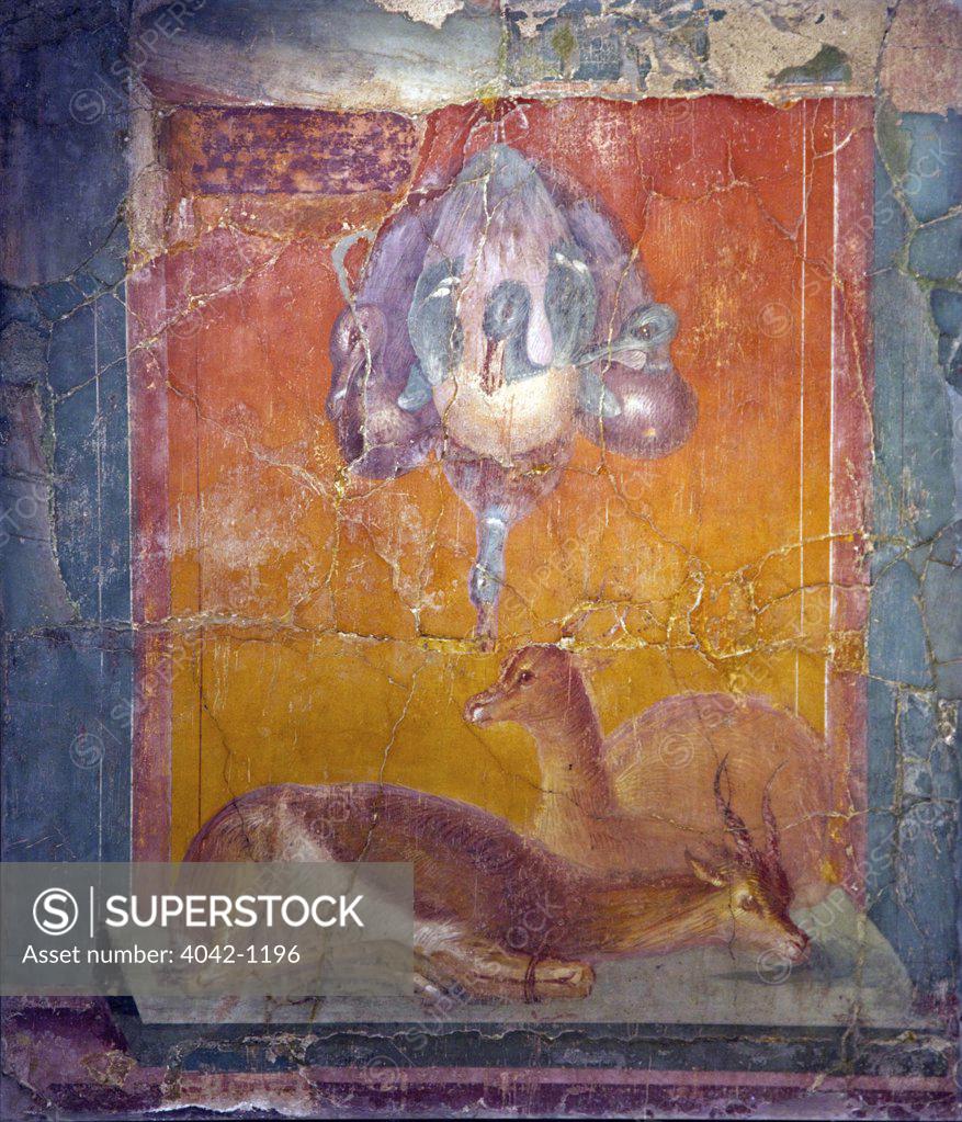 Stock Photo: 4042-1196 Frescoes from La Villa Dei Papiri from Herculaneum in Rome, Italy, Naples, Neapolitan National Archeological Museum