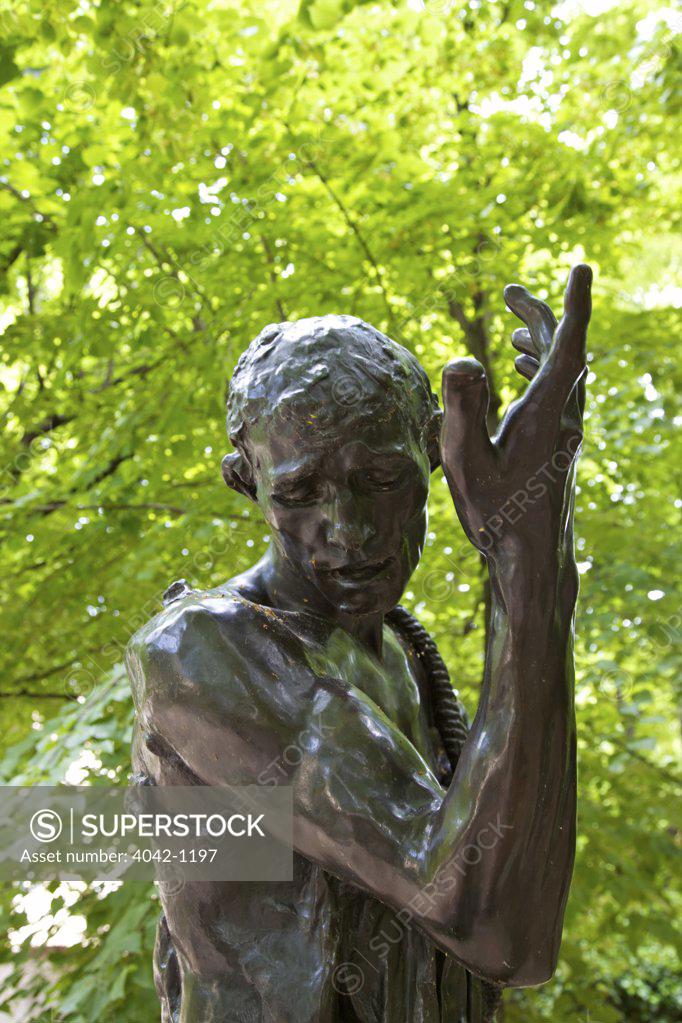 Stock Photo: 4042-1197 Pierre de Wissant by Auguste Rodin, bronze, 1887, France, Paris, Garden of the Musee Rodin