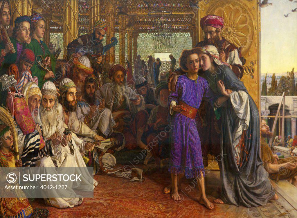 Stock Photo: 4042-1227 The Finding of the Saviour in the Temple by William Holman Hunt, 1854-1860, Great Britain, West Midlands, Birmingham City Centre, City Art Gallery
