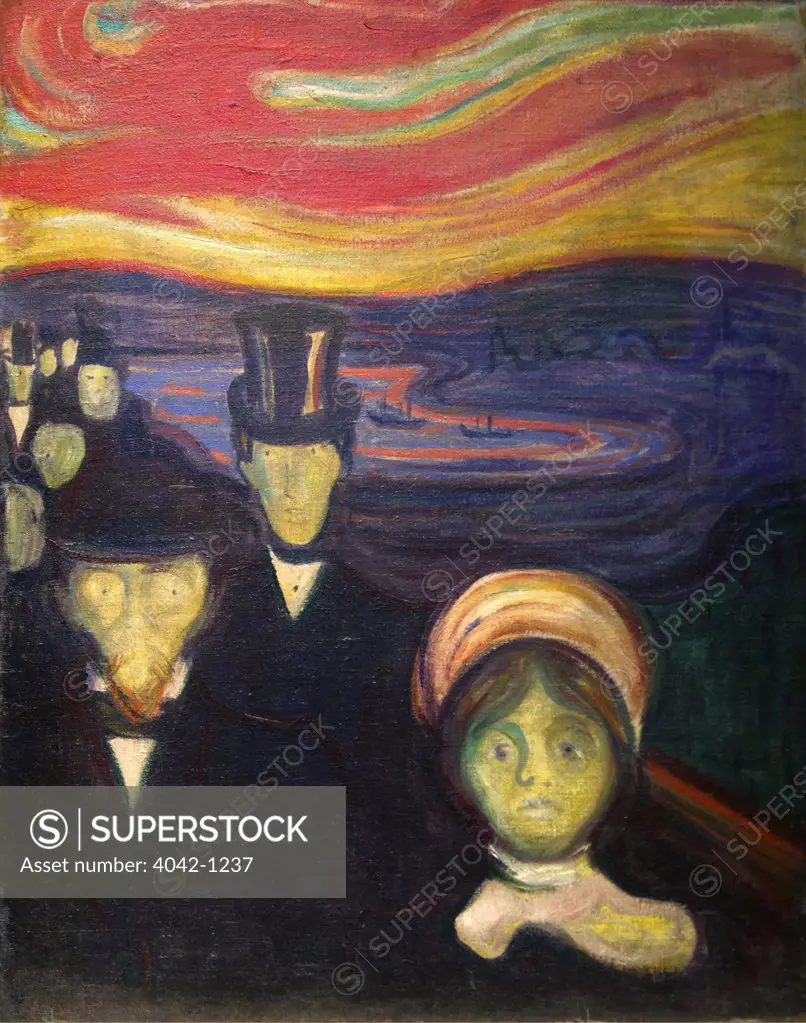 Anxiety by Edvard Munch, 1894, Norway, Oslo, The Munch Museum and Art Gallery