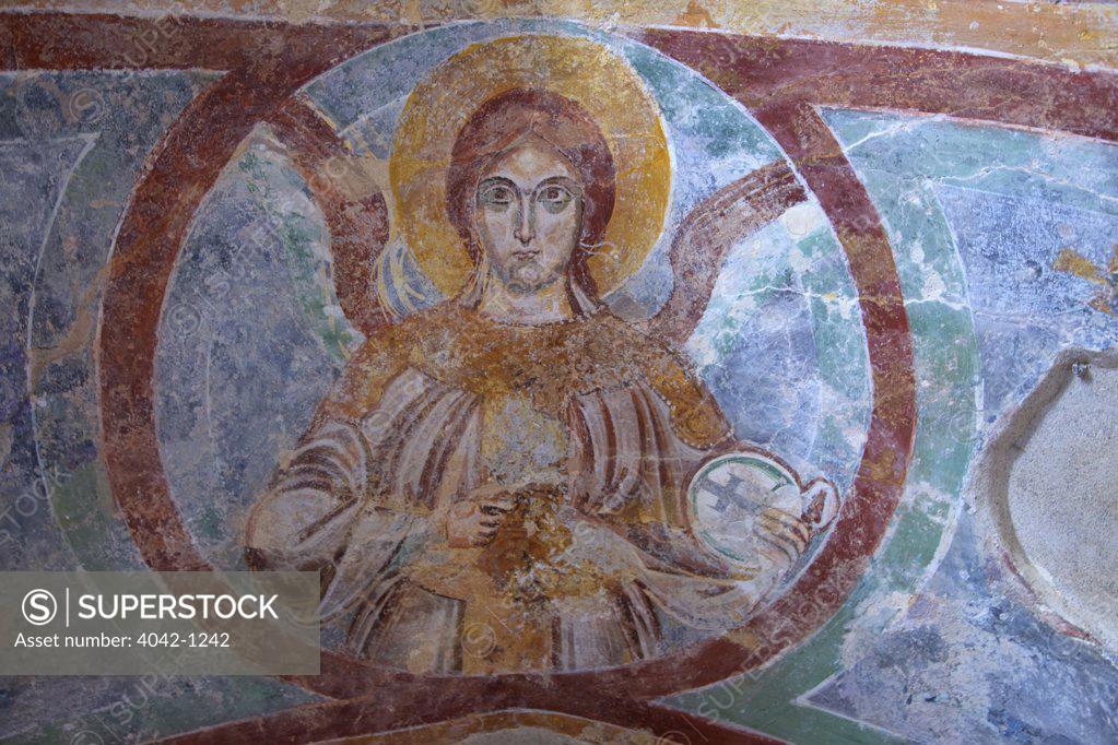 Stock Photo: 4042-1242 Italy, Campania, Naples, Amalfi Coast, Neapolitan Riviera, Cathedral of St Andrew, fresco in Cloister of Paradise