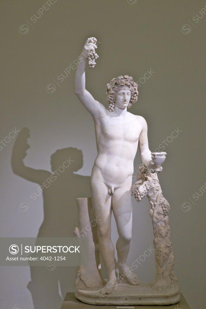 Stock Photo: 4042-1254 Marble sculpture of Dionysus, 2nd century AD, Italy, Naples, National Archeological Museum