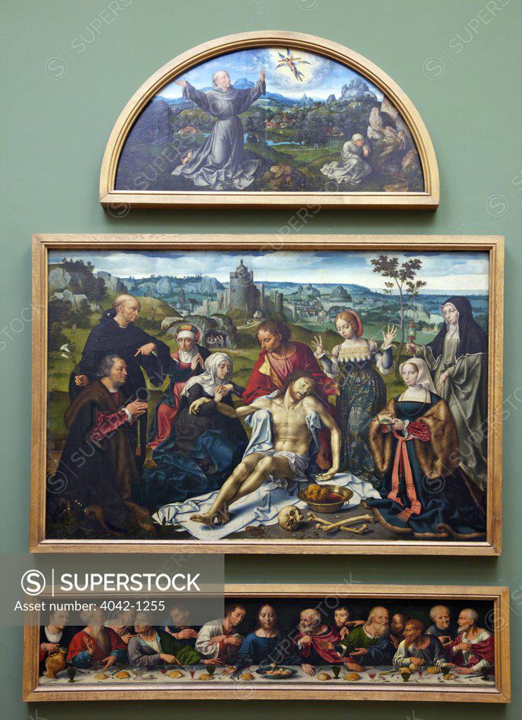Stock Photo: 4042-1255 Lamentation Of Christ Taken Down From The Cross by Joos van Cleve, 1525, France, Paris, Musee du Louvre