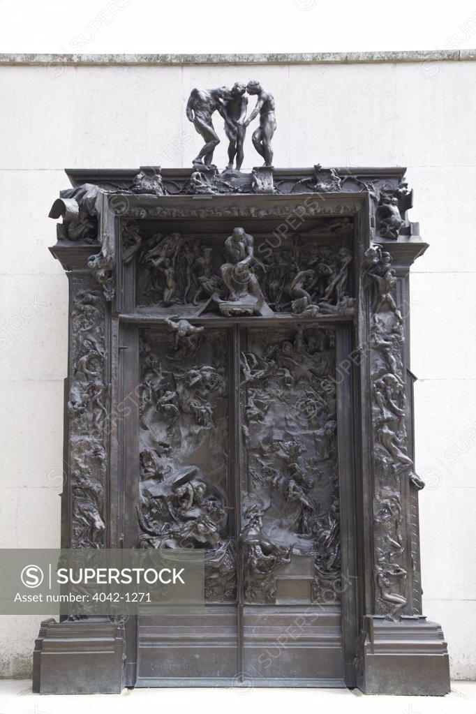Stock Photo: 4042-1271 The Gates of Hell by Auguste Rodin, bronze, France, Paris, garden of Rodin Museum
