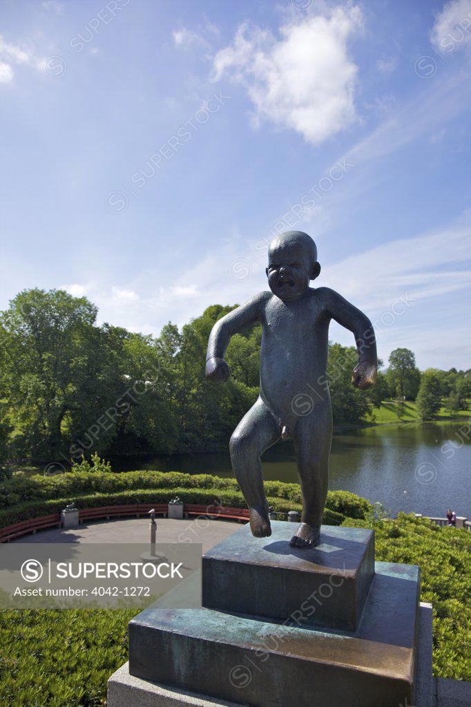 Stock Photo: 4042-1272 Norway, Oslo, Vigeland Sculpture Park, Angry Baby Crying by Gustav Vigeland