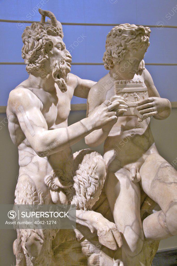 Stock Photo: 4042-1274 Pan and Daphne, marble, 2nd century AD, Italy, Naples, National Archeological Museum