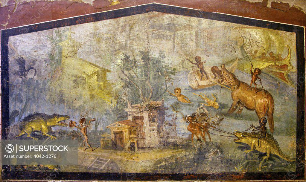 Stock Photo: 4042-1276 Judgment of Solomon, fresco, Italy, Naples, National Archeological Museum