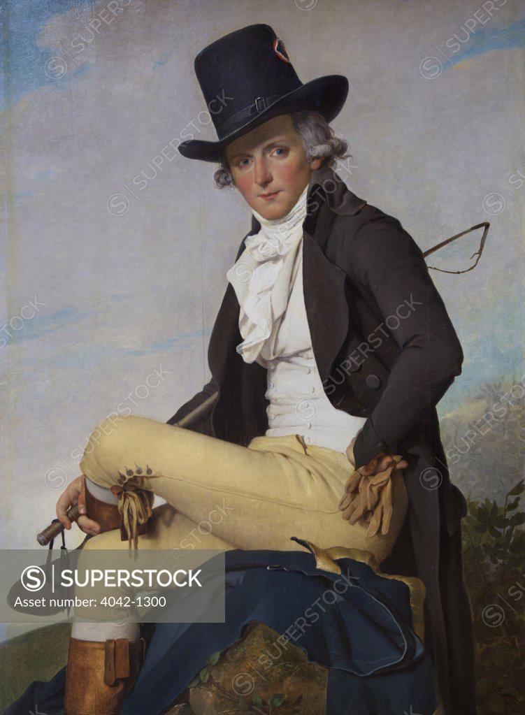 Stock Photo: 4042-1300 Portrait of Pierre Seriziat by Jacques-Louis David, 1795, France, Paris, Musee du Louvre