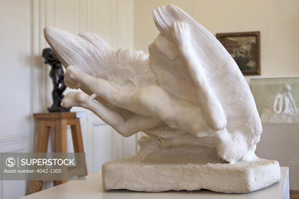 Stock Photo: 4042-1305 Fall of Illusion by Auguste Rodin, marble sculpture, 1895, France, Paris, Musee Rodin