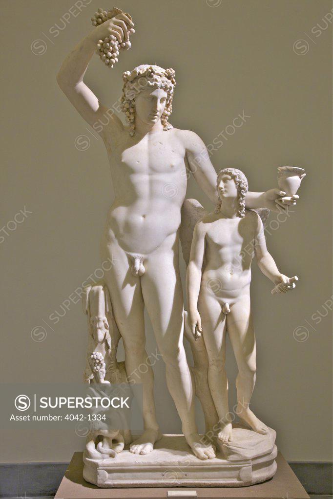 Stock Photo: 4042-1334 Dionysus and Eros, marble sculpture