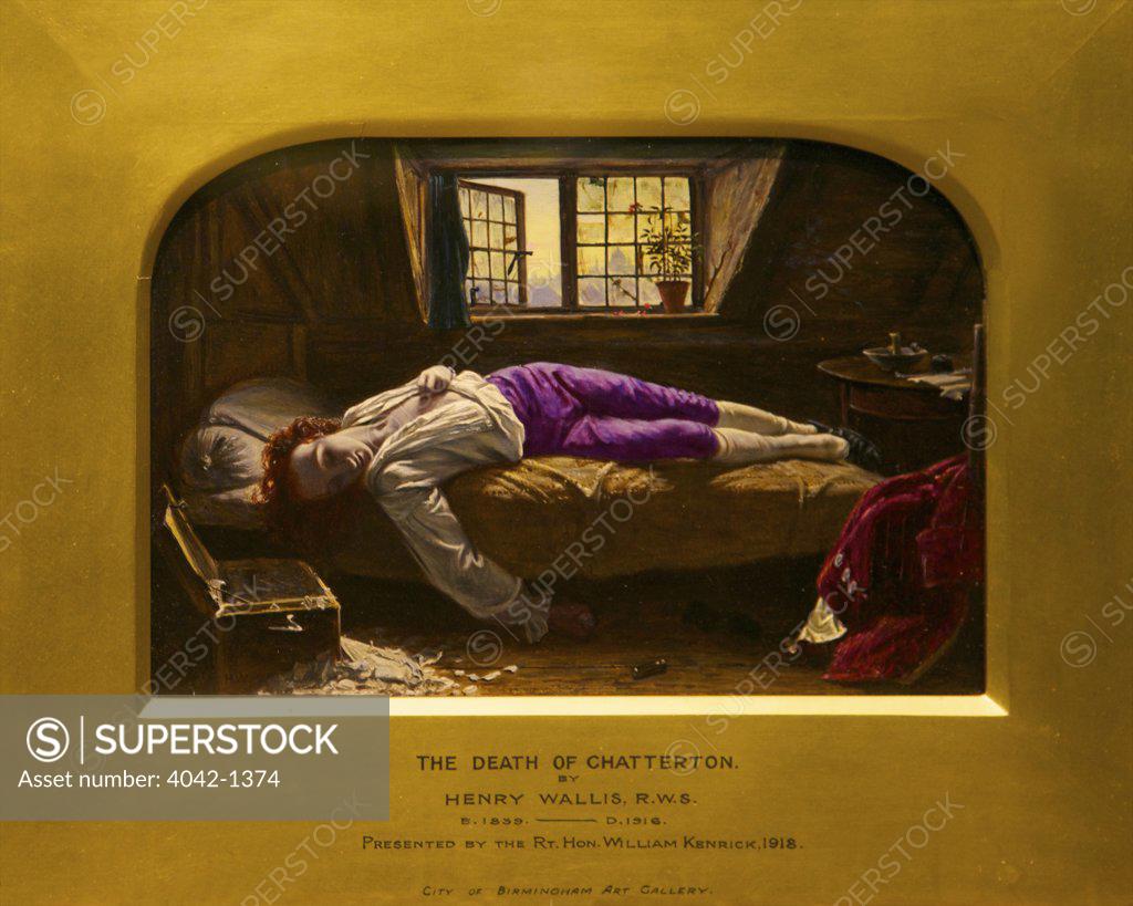 Stock Photo: 4042-1374 The Death of Chatterton, by Henry Wallis, 1856, Birmingham Museum & Art Gallery, England