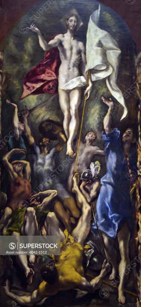 Stock Photo: 4042-1512 Resurrection by El Greco, 1596-1600, Spain, Madrid, Museo Nacional del Prado Museum